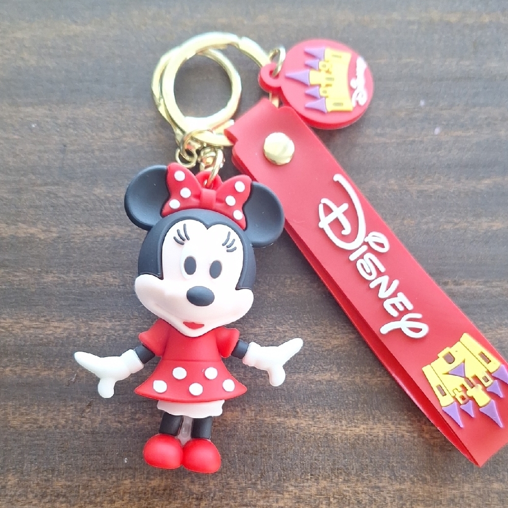 Disney Minnie Mouse Keychain - Red, Black, and Gold